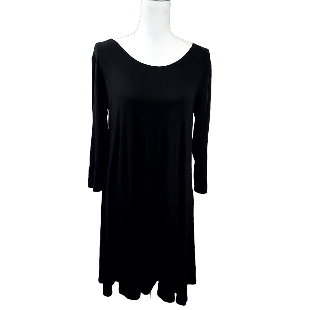 Garnet Hill black trapeze dress M